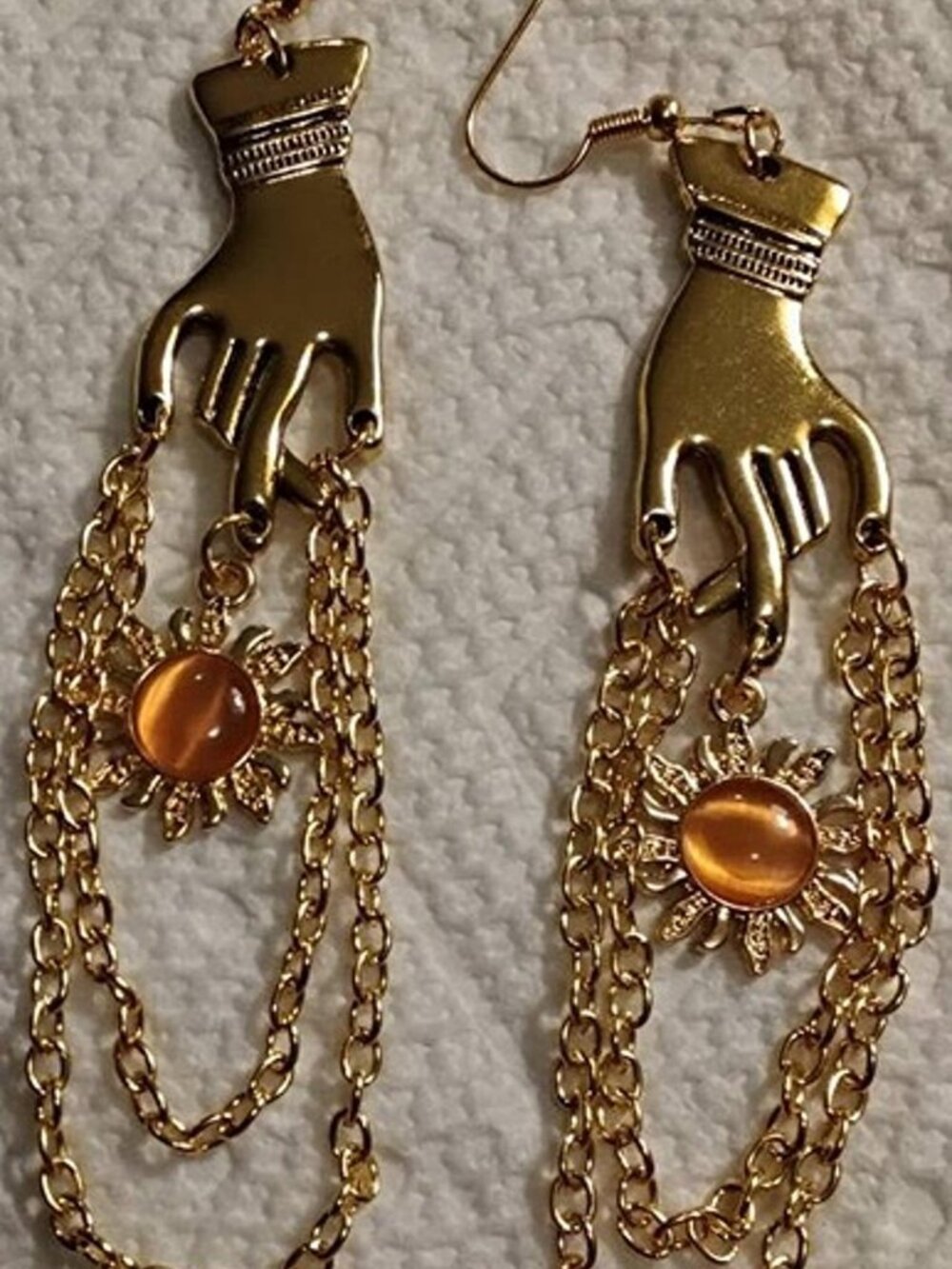 Sun Dangle Chain Earring
